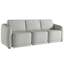 Sofá Cama Casal para Sala 336cm Polska K04 Linho Cinza - Mpozenato