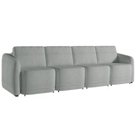 Sofá Cama Casal para Sala 436cm Polska K04 Bouclê Cinza Claro - Mpozenato