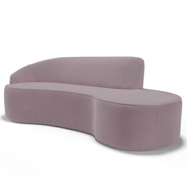 Sofá Living 3 Lugares 260cm Braço Esquerdo Mozart D06 Veludo Rosê - Mpozenato