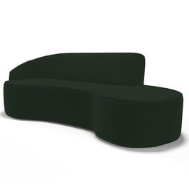 Sofá Living  3 Lugares 210cm Braço Esquerdo Mozart D06 Veludo Verde - Mpozenato