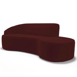 Sofá Living  3 Lugares 210cm Braço Esquerdo Mozart D06 Veludo Vermelho - Mpozenato