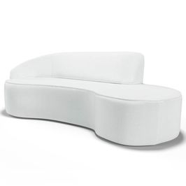 Sofá Living  3 Lugares 260cm Braço Esquerdo Mozart D06 Sintético Branco - Mpozenato