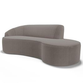 Sofá Living  4 Lugares 280cm Braço Esquerdo Mozart D06 Bouclê Bege Escuro - Mpozenato