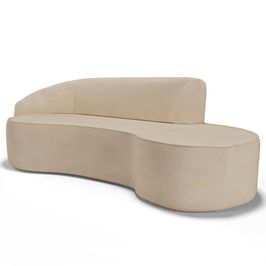 Sofá Living  3 Lugares 230cm Braço Esquerdo Mozart D06 Linho Bege Escuro - Mpozenato