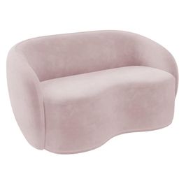 Sofá 2 Lugares Living Orgânico Sala de Estar 160cm Garbin K04 Veludo Rosê - Mpozenato