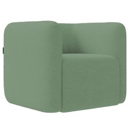 Poltrona para Sala de Estar Decorativa Quadrada Maggie K04 Bouclê Verde - Mpozenato