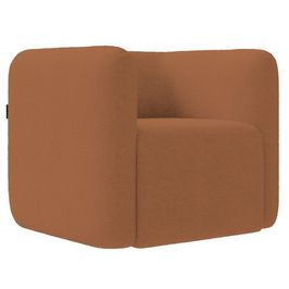 Poltrona para Sala de Estar Decorativa Quadrada Maggie K04 Bouclê Terracota - Mpozenato