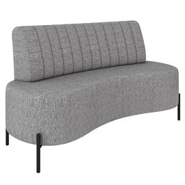 Sofá 2 Lugares 135cm Pés Aço Preto Tamar K04 Linho Cinza - Mpozenato