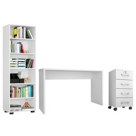 Conjunto de Escritório Home Office 3 com Peças Gávea Branco - Mpozenato