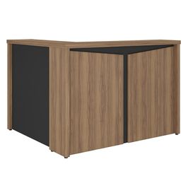 Balcão de Atendimento Recepção 135cm Corp A06 Nogal/Preto    - Mpozenato