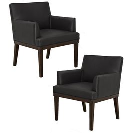 Kit 02 Poltronas Decorativas Vitória W01 Corano Preto - Mpozenato