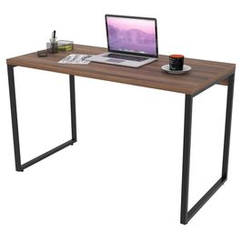 Mesa de Escritório Office 135cm Estilo Industrial Prisma C08 Nogal - Mpozenato