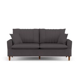 Sofá Living 3 Lugares 200cm com Almofadas Veras D05 Suede Cinza - Mpozenato
