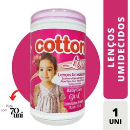 Lenços Umedecidos Cotton Line Baby Care 70 unidades Rosa