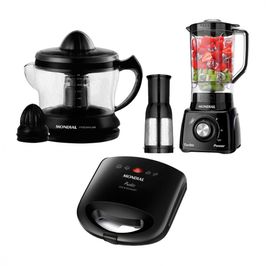 Kit Mondial 3 em 1 Espremedor Sanduicheira e Liquidificador 220v