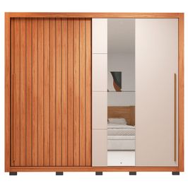 Guarda Roupa Casal Romanus Lux 2 Portas 4 Gavetas com Espelho Caemmun Freijo/off white
