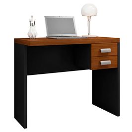 Mesa De Computador com Gaveteiro Escritório Studio 0.9 Caemmun Nogueira caiena/preto tx