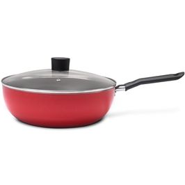 Panela Wok Garlic com Tampa de Vidro 2,3 Litros Brinox Vermelho