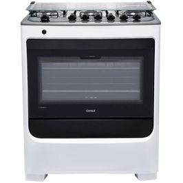 Fogão a Gás de Piso 6 Bocas Mesa em Aço Inox CFS6NAB Consul Branco / Bivolt