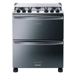 Fogão a Gás de Piso 5 Bocas Duplo Forno BFD5NCR Brastemp Inox / 220 V