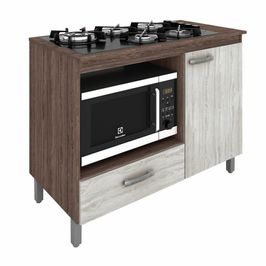 Balcão para Cooktop e Nicho para Forno Roma 1 Porta 1 Gaveta Móveis Sul Terraza/Arena