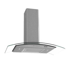 Coifa de Parede Clean Vidro Curvo 80cm 140W Fogatti Kromanox / 110 V