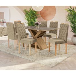 Conjunto de Mesa com 6 Cadeiras Kappesberg Graviola Nogueira