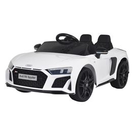 Carrinho Elétrico Infantil Motorizado Audi R8 Spyder com Controle Som 12V Branco G31 - Gran Belo