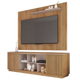 Composição Rack Simetria com Painel Aegon para Tv até 70 Polegadas Caemmun Lamina Mel/Cacao