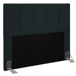 Cabeceira Cama Box Casal King 193cm Pérola W01 Suede Preto - Mpozenato