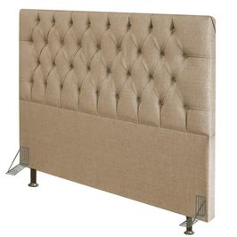 Cabeceira Cama Box King 195cm Diamante Linho J02 Bege - Mpozenato