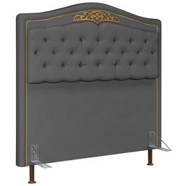Cabeceira Cama Box Casal 140cm com Tachas Imperial Veludo J02 Cinza - Mpozenato