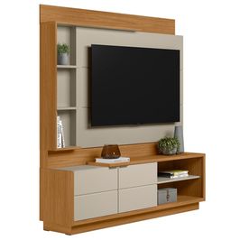 Estante Painel Para TV 60 Pol 180cm Atlas L06 Nature/Off White - Mpozenato
