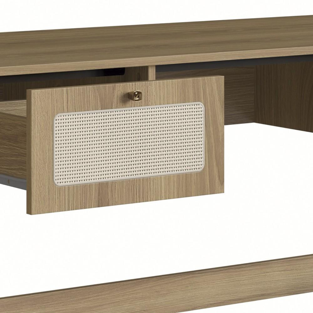 Mesa Escrivaninha e Estante Pé Metal Arlo A10 Hanover/Dourado - Mpozenato