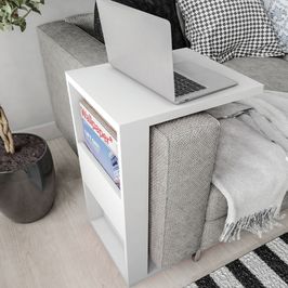 Mesa De Apoio Para Notebook e Sofá Book Caemmun Branco