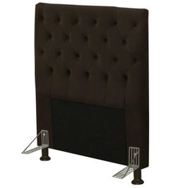 Cabeceira Cama Box Solteiro 90cm Cristal Veludo Chocolate - JS Móveis