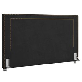 Cabeceira Cama Box Casal 140cm Mali P02 Veludo Preto - Mpozenato