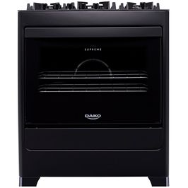 Fogão a Gás de Piso 5 Bocas Dako Supreme Glass Mesa de Vidro Preto Preto / Bivolt