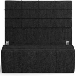 Kit Cabeceira Cama Box Casal 140cm com Calçadeira Roma W01 Linho Chumbo - Lyam