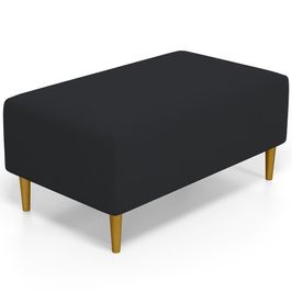 Puff Decorativo Sala de Estar Cléo W01 Pés Palito 90 cm Suede Preto - Lyam Decor