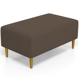 Puff Decorativo Sala de Estar Cléo W01 Pés Palito 90 cm Suede Marrom - Lyam Decor