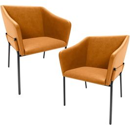 Kit 2 Cadeiras Para Sala de Jantar Estar Living Olívia L02 Couríssimo Whisky - Lyam Decor