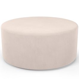 Puff Redondo Orgânico para Living 90cm Lola W01 Suede Bege - Lyam Decor