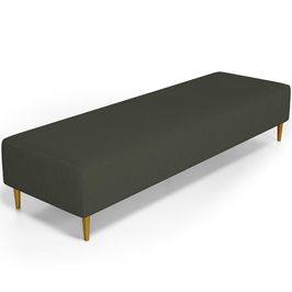 Puff Decorativo Sala de Estar Bali W01 Pés Palito 190x60cm Linho Verde Musgo - Lyam Decor